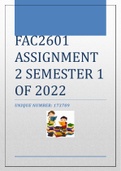 FAC2601 ASSIGNMENT 2 SEMESTER 1 OF 2022 (173709)