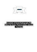 Test Bank For Essentials of Dental Radiography 9th Edition By Evelyn Thomson,Orlen Johnson|All Chapters |