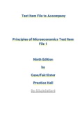 Test Bank For Principles of Microeconomics 9th Edition by Case Fair Oster