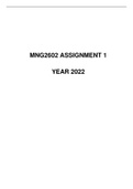 MNG2602 ASSIGNMENT NO.1 YEAR 2022 (SEMESTER 1) SUGGESTED SOLUTIONS 