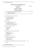 Examination Paper MM 100 Semester 2 MANAGERIAL ECONOMICS