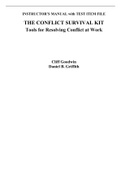 Conflict Survival Kit, The Tools for Resolving Conflict at Work, Goodwin - Complete test bank - exam questions - quizzes (updated 2022)