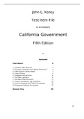 Custom Enrichment Module California Government, Korey - Complete test bank - exam questions - quizzes (updated 2022)