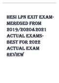 HESI LPN EXIT EXAM MERGED FROM 2019/2020&2021 BEST FOR 2022/2023 ACTUAL EXAM PREP