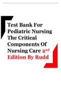 Test Bank For Pediatric Nursing The Critical Components Of Nursing Care 2nd Edition By Rudd|All Chapter|