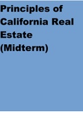 Principles of California Real Estate (Midterm) correct questions and answers