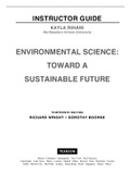 Environmental Science Toward A Sustainable Future, Wright - Solutions, summaries, and outlines.  2022 updated
