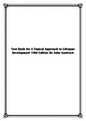 A Topical Approach to Lifespan Development 10th Edition By John Santrock Test Bank