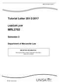 LABOUR LAW MRL3702 Semester 2 Tutorial Letter 201/2/2017