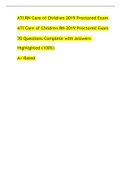 ATI RN Care of Children 2019 Proctored Exam/RN Nursing Care Of Children Proctored Exam (Complete Study Guide) 100% Correct Questions & Answers