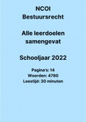Samenvatting alle leerdoelen Bestuursrecht NCOI 2022/2023. Uitgeschreven en uitgelegd.
