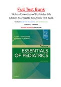 Nelson Essentials of Pediatrics 8th Edition Marcdante Kliegman Test Bank