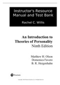 Test Bank for An Introduction to Theories of Personality 9th Edition Olson.