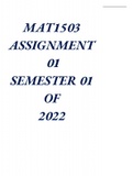 MAT1503 ASSIGNMENT 1 SEMESTER 1 2022 SOLUTIONS 