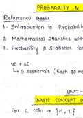 probability and statistics Complete hand written notes