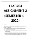 Tax3704 Assignment 2 Solutions (Semester 1 - 2022)
