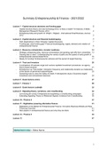 Complete samenvatting artikelen en presentaties Entrepreneurship & Finance 2021/22