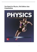 Test Bank for Physics, 5th Edition