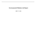 Environmental Pollution Lab Report for BISC 132