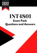 INT4801 Exam Pack - Questions and Answers 2022