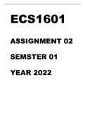 ECS 1601  Assignment 02 semester 01 year 2022