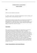 International Management Culture, Strategy, and Behavior, Luthans - Solutions, summaries, and outlines.  2022 updated
