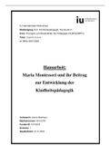 Maria Montessori und ihr Beitrag zur Entwicklung der Kindheitspädagogik Verfasserin