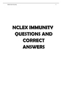 NCLEX Immunity Questions and Correct Answers well explained