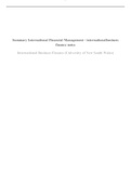 Summary  International Financial Management-international business