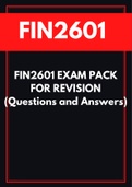 FIN2601 EXAM PACK FOR REVISION (Questions and Answers)