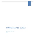  MNM3712 - Customer Relationship Management (mnm3712) assignment 1 for semester 1 year 2022 