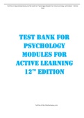Test Bank for Psychology Modules for Active Learning 12th Edition Latest update