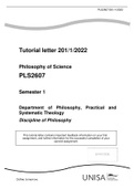 PLS2607 - Philosophy Of Science  Semester 1 01/2022.