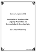 Foundation of linguistics, First Language Acquisition, and Communication & Semiotics Notes