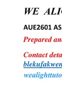 AUE2601 ASSIGNMENT 2 FOR SEMESTER 1 YEAR 2024 CALL 