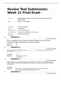 Exam (elaborations) Week 11 Final Exam NURS 6630  PSYCHOPHARMACOLOGY (nurs6630) 