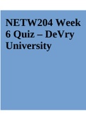NETW204 Week 6 Quiz – DeVry University