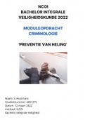 NCOI geslaagde moduleopdracht Criminologie - Integrale Veiligheid 2022 - Onderwerp: preventie van heling - Geslaagd 2022 cijfer 8