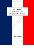 French Numbers 1 -100 Practice worksheet