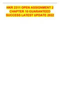 HKR 2311 OPEN ASSIGNMENT 2 CHAPTER 10 GUARANTEED SUCCESS LATEST UPDATE 2022