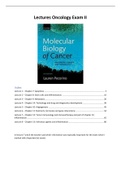 Extensive notes for Oncology exam 1 and 2 WITHOUT KW SEMINARS -  Molecular Biology of Cancer Auteur: Pecorino, Lauren | ISBN: 9780198833024