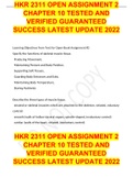 HKR 2311 OPEN ASSIGNMENT 2 CHAPTER 10 TESTED AND VERIFIED GUARANTEED SUCCESS LATEST UPDATE 2022