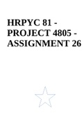 HRPYC 81 - PROJECT 4805 - ASSIGNMENT 26