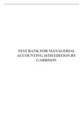 Test Bank for Managerial Accounting 16th Edition By Garrison