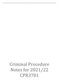 Criminal Procedure Notes for 2021/22 CPR3701