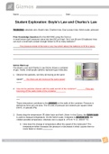 Gizmo Boyle & Charles Law Student Lab Sheet Question And Answers( Download To Score An A)
