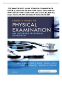TEST BANK FOR SEIDEL’S GUIDE TO PHYSICAL EXAMINATION 9TH EDITION.