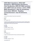 (Answered)HESI Math Questions, HESI A&P Questions, HESI Reading Questions, Hesi Vocabulary, HESI A2: Math practice test, BEST hesi a2 version 1 and 2, HESI Math Questions!!!, Hesi A2 Vocabulary from book, HESI A2 - Reading Comprehension!, hesi A2 Entrance