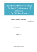 Test Bank Legal Environment of Business, 9th Edition by Henry R. Cheeseman Chapter 1-27?Complete Guide A+