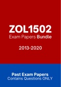 ZOL1502 - Exam Questions PACK (2013-2020)